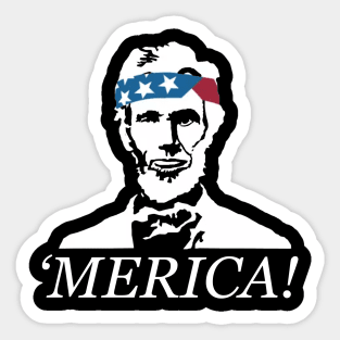 Independence Day Gifts Funny Abe Lincoln Merican Merica Merican Eagle Cool Gifts Sticker